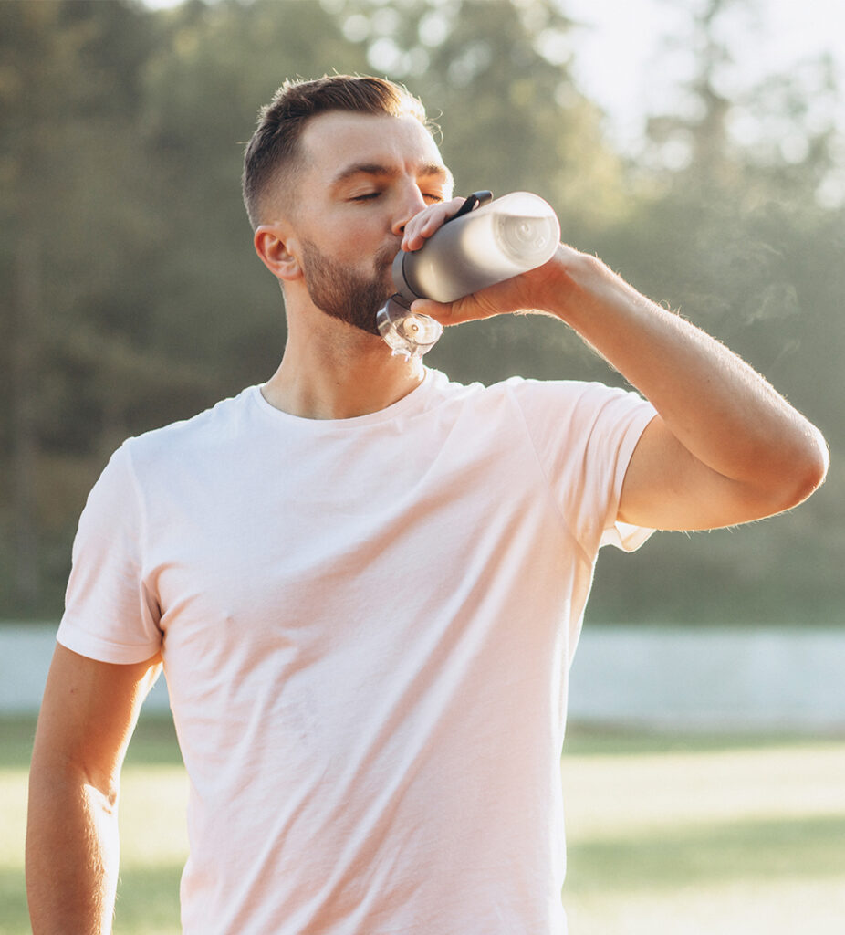 Man Drinking water